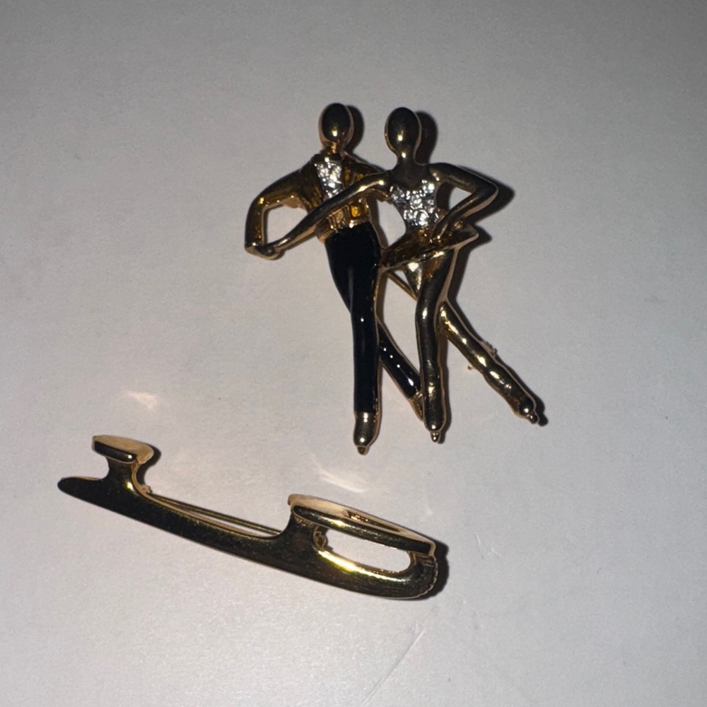 Vintage Ice Skating Brooches